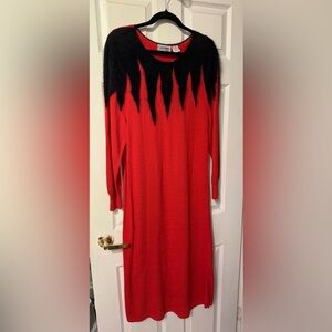 Carole M Studio 1990s Vintage Angora Geometric Sweater Dress 1X or 14.5-16.5